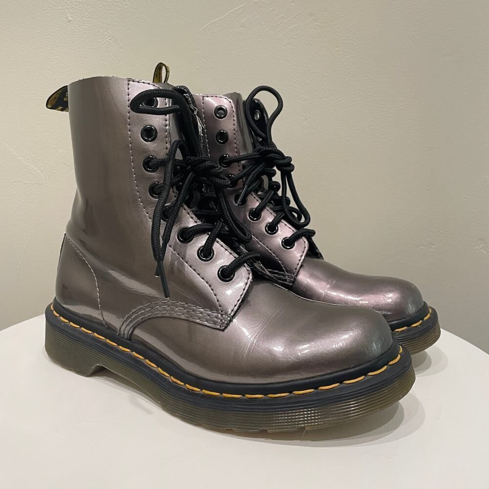 Dr. Martens Pascal Metallic Virginia Boots in Gunmetal - Size: 6